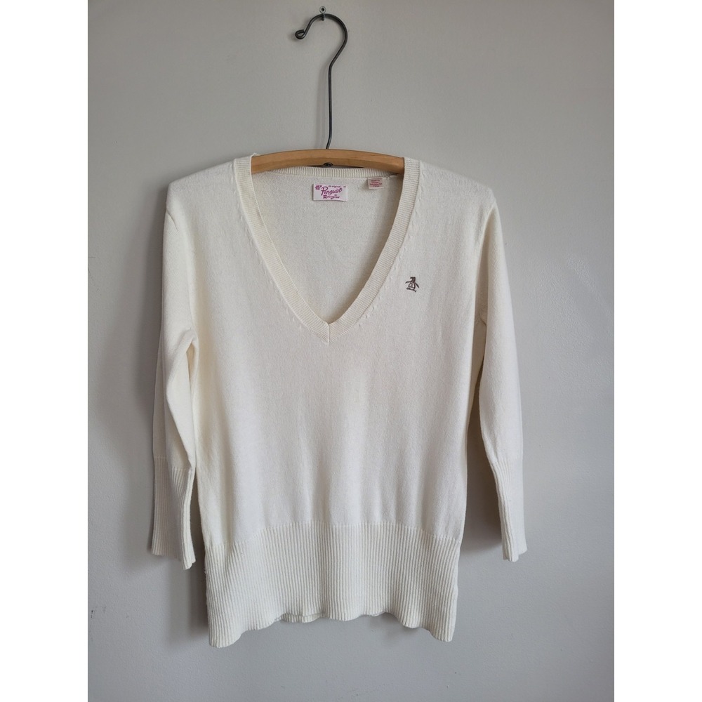 Carolyn Bessette Style Penguin Munsingwear‎  Cashmere Cotton Sweater Womens M